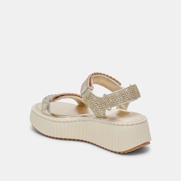 NIB Dolce Vita Debra Platinum Distressed Sandal - Picture 4 of 10